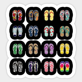 Cute Colorful Summer Flip Flops Sticker